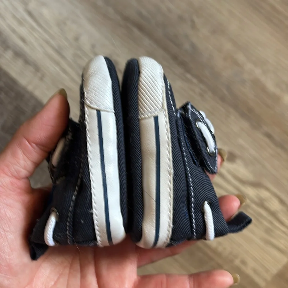 Koala Kids Blue and White Baby Boat Shoes